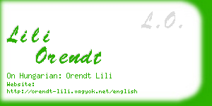 lili orendt business card